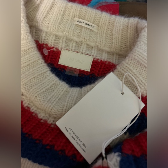 Mother The Biggie Oversized Crewneck Striped Over Board Sweater Size Small NWT - Picture 3 of 5